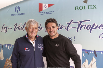 30 09 2022, Saint-Tropez (FRA,83), Voiles de Saint-Tropez 2022, Jour 7, Pierre Roinson, pdt SNST et Titouan Bernicot, fondateur de Coral Gardeners, North Sails ambassador