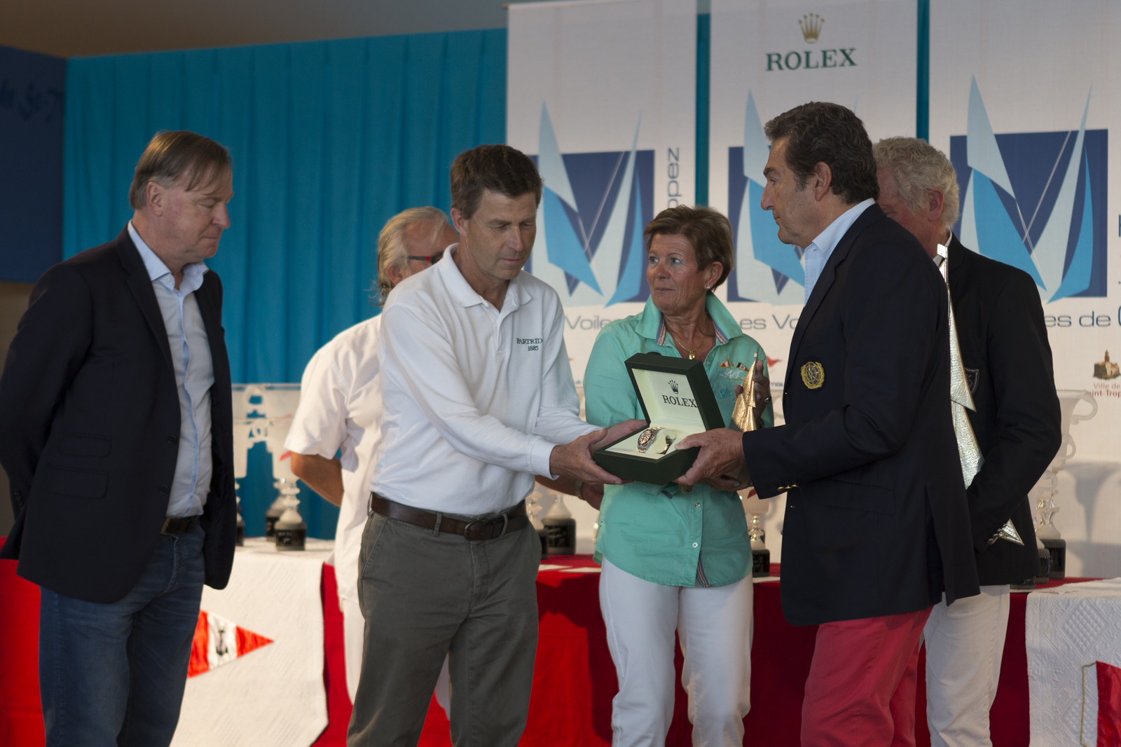 05 10 2014, Saint-Tropez (FRA,83), Voiles de Saint-Tropez 2014, Day 8, Prizegiving, Partridge, vainqueur Trophée Rolex   Partridge, Winner Rolex Trophy