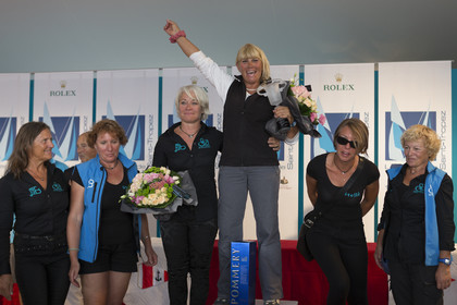 05 10 2014, Saint-Tropez (FRA,83), Voiles de Saint-Tropez 2014, Day 8, Prizegiving, female crew winners