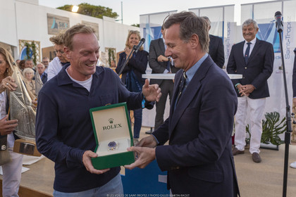 01 10 2022, Saint-Tropez (FRA,83), Voiles de Saint-Tropez 2022, Remise des prix, Shenandoah reçoit le Trophée Rolex