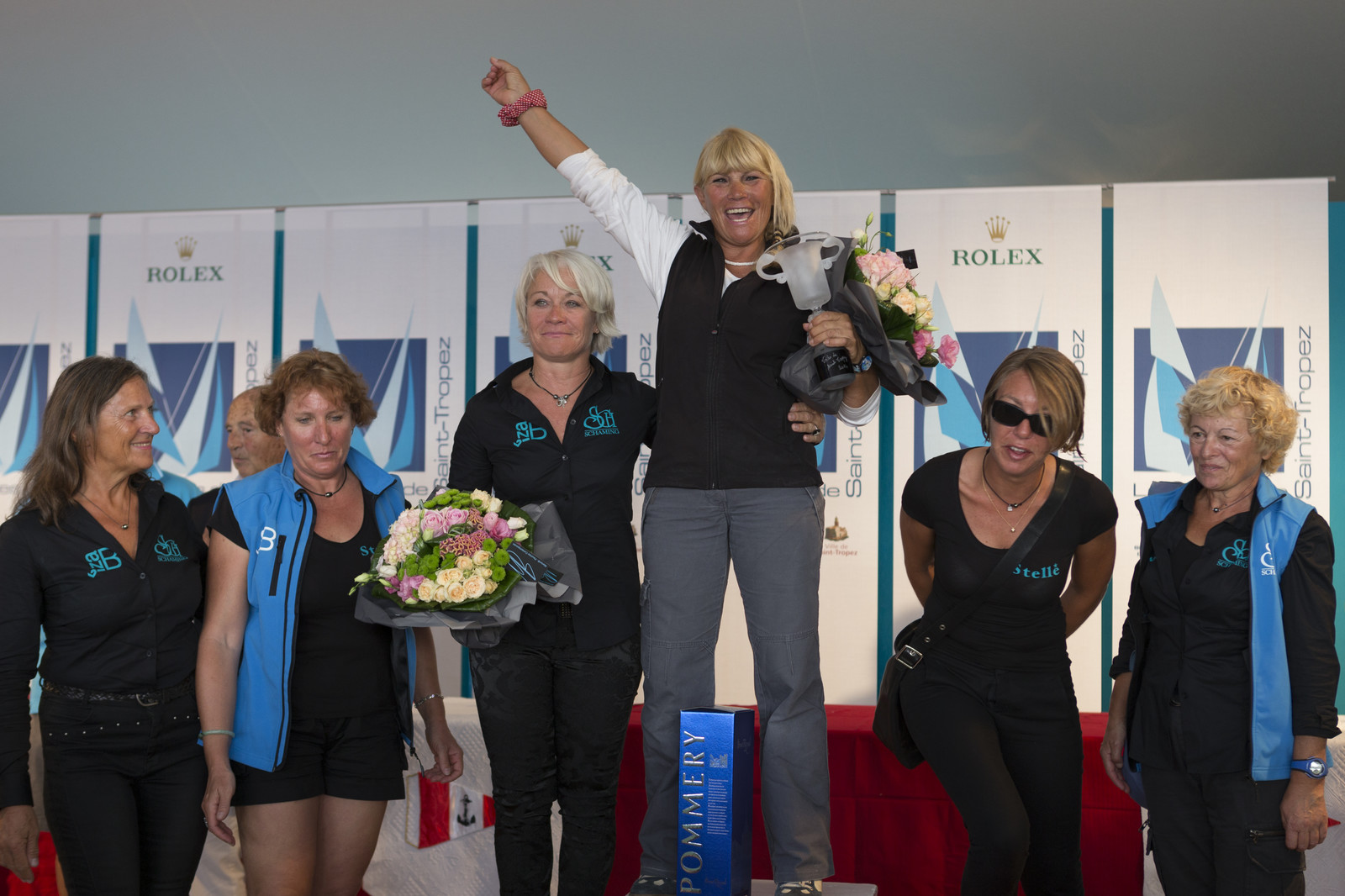 05 10 2014, Saint-Tropez (FRA,83), Voiles de Saint-Tropez 2014, Day 8, Prizegiving, female crew winners